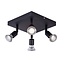 Ceiling light square GU10x4 white, grey, bronze, glass support 200mm