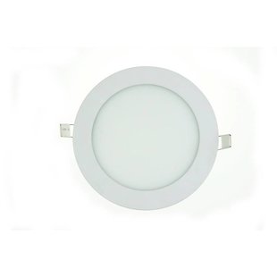 Panel de luz LED 12W redondo empotrable 166mm diametro blanco