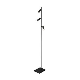 Lampadaire design épuré avec tubes dimmable - noir