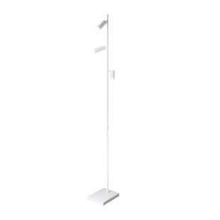 Strakke design vloerlamp  met kokers dimbaar - wit