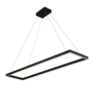 Lámpara colgante de diseño rectángulo negro 30x120cm 53W
