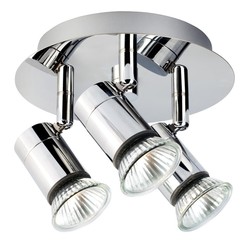 Plafón de baño redondo LED cromo GU10 3x5W incluido