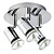 Plafonnier salle de bain rond LED chrome GU10 3x5W inclus