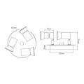 Fantasia RIVERA ronde plafondlamp chroom, 3x richtbare GU10 LED spots, IP44, dimbaar