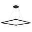 Fantasia Guri XXL suspension carrée noire 90x90cm, 98W LED 3430 lumens, 3000K blanc chaud, dimmable, IP20