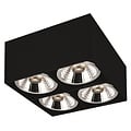Fantasia Fantasia Box Deckenleuchte quadratisch schwarz, 4x AR111 LED 12W, 2700K, dimmbar, 241x241x120 mm