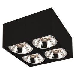Fantasia Box ceiling lamp square black 4x AR111 12W