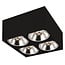 Fantasia Fantasia Box Deckenleuchte quadratisch schwarz, 4x AR111 LED 12W, 2700K, dimmbar, 241x241x120 mm