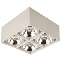 Fantasia BOX-4L square ceiling lamp, 4 AR111 spots, white