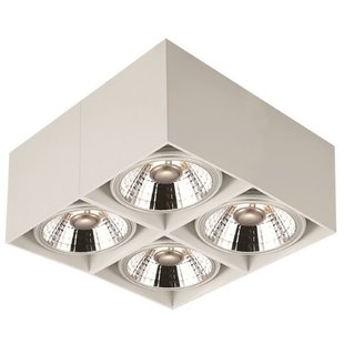 Plafón cuadrado Fantasia BOX-4L, 4 focos AR111, blanco