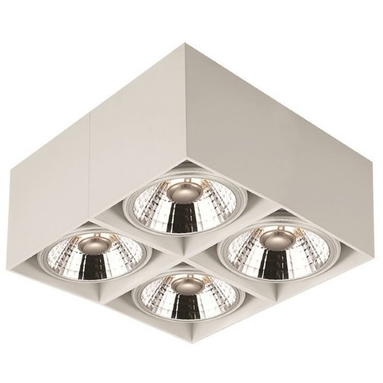 Lampe moderne 4 spots carré blanc 12W | Myplanetled