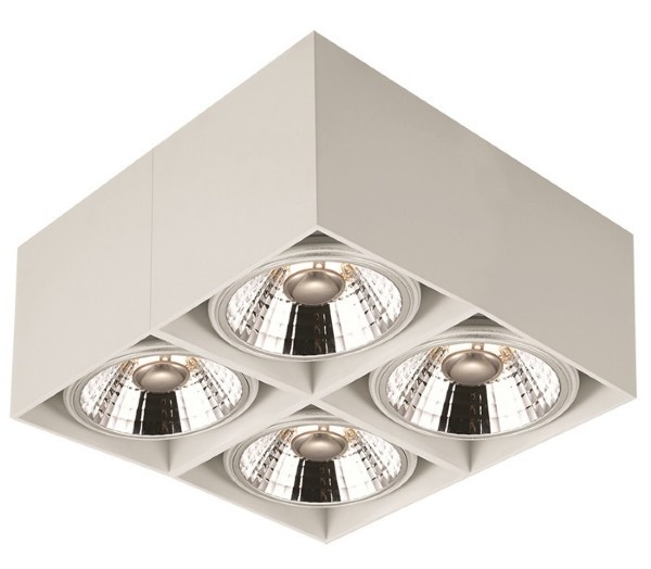 Tante regenval briefpapier Moderne 4 spots lamp vierkant wit 12W | My Planet LED