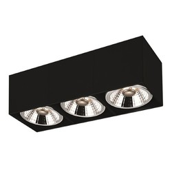 Fantasia BOX-3L plafondlamp 3 spots zwart, incl. AR111 LED