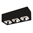 Fantasia Fantasia BOX-3L plafondlamp met 3 AR111 LED-spots, zwart aluminium, 12W per spot, 2700K warm wit, dimbaar