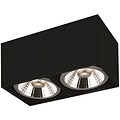 Fantasia Fantasia BOX-2L rectangular ceiling lamp with 2 dimmable AR111 LED spots of 12W, black