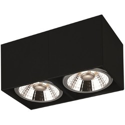 Fantasia BOX-2L rechthoekige plafondlamp, 2 AR111 spots, zwart