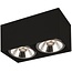 Fantasia Fantasia BOX-2L rechthoekige plafondlamp met 2 dimbare AR111 LED-spots van 12W, zwart