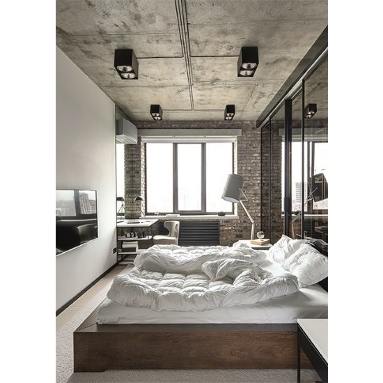 Lámpara moderna de 2 focos rectangular negra 12W