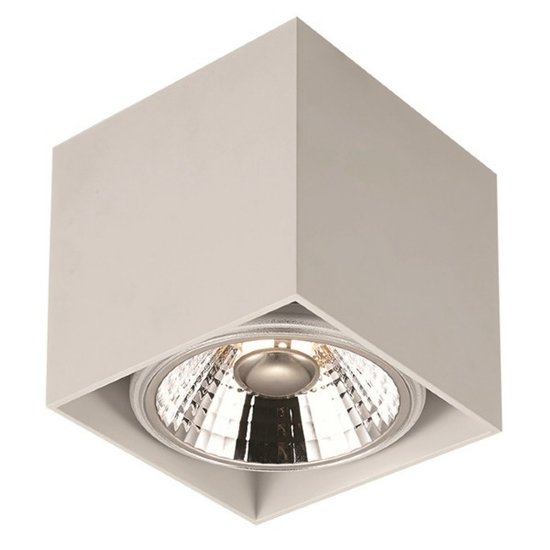 Fantasia Plafonnier carré Fantasia BOX-1L avec 1 spot LED AR110 dimmable de 12 watts, blanc