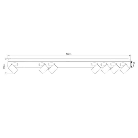 Fantasia Fantasia Nysit Deckenleuchte, 7x GU10 4,5W LED dimmbar, schwarz, 1135 x 120 x 120 mm, 2800K