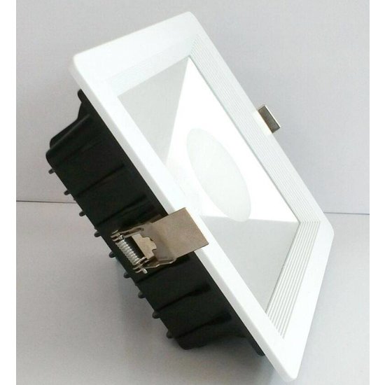 Spot encastrable LED carré 20W blanc COB 180mmx180mm plexi