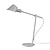 Tischlampe grau Metall mit Textilkabel, E27 Fassung max. 40W