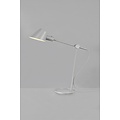 Lampe de table grise, métal et aluminium, culot E27 max 40W, hauteur 53,1 cm, abat-jour 15 cm, IP20, câble 250 cm
