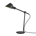 Black table lamp in metal and aluminium with E27 socket, max 40W, height 53.1 cm, shade Ø15 cm, IP20, 250 cm textile cable