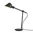 Black table lamp in metal and aluminium with E27 socket, max 40W, height 53.1 cm, shade Ø15 cm, IP20, 250 cm textile cable