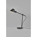Lampe de table noire en métal et aluminium, douille E27, max 40W, hauteur 53,1 cm, abat-jour Ø15 cm, IP20, câble textile 250 cm