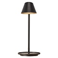 Tafellamp zwart, hoogte 47 cm, kap Ø14,5 cm, dimbare LED-module 14,5W, IP20, zwarte textielkabel 180 cm