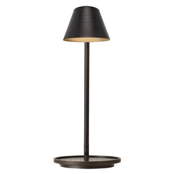 Table lamp black with aluminium base, dimmable LED 14.5W