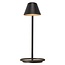 Tafellamp zwart, hoogte 47 cm, kap Ø14,5 cm, dimbare LED-module 14,5W, IP20, zwarte textielkabel 180 cm