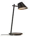 Table lamp black, height 47 cm, shade Ø14.5 cm, dimmable 14.5W LED module, IP20, black textile cable 180 cm