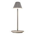 Table lamp in grey aluminium, height 47 cm, shade Ø14.5 cm, incl. dimmable 14.5W LED module, IP20, grey textile cable 180 cm