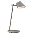 Table lamp in grey aluminium, height 47 cm, shade Ø14.5 cm, incl. dimmable 14.5W LED module, IP20, grey textile cable 180 cm