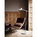 Lampadaire design moderne et minimaliste, gris métal avec aluminium, douille E27, hauteur 129,2 cm, IP20