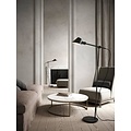 Lámpara de pie de diseño moderno y minimalista, 129 cm de altura, metal con aluminio, negro, casquillo E27 (bombilla no incluida)