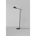 Lampadaire au design moderne et minimaliste, hauteur 129 cm, métal et aluminium, noir, douille E27 (ampoule non incluse)