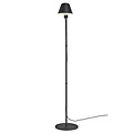 Lampadaire au design moderne et minimaliste, hauteur 129 cm, métal et aluminium, noir, douille E27 (ampoule non incluse)