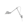 Stay wall lamp by Nordlux, adjustable arm, grey metal with aluminium, E27 socket max. 60W, IP20, height 54.5 cm