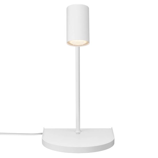 Applique murale GU10 orientable en métal blanc, abat-jour Ø6 cm, 42,9 cm de haut, IP20, classe 2, max. 15W (ampoule non incluse)