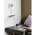 Applique murale GU10 orientable en métal blanc, abat-jour Ø6 cm, 42,9 cm de haut, IP20, classe 2, max. 15W (ampoule non incluse)