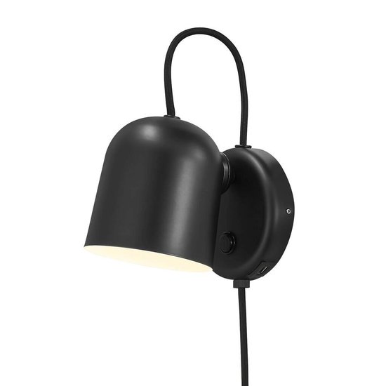 Angle GU10 wandlamp, verstelbaar en richtbaar, grijs metaal met kunststof detail, IP20, hoogte 19,1 cm, lichtbron niet inbegrepen