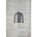 Angle 25 Pendelleuchte E27, graues Metall mit schwenkbarem Schirm, 300 cm graues Textilkabel, Höhe 31,5 cm, IP20