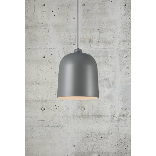Suspension Angle 25 E27, métal gris avec abat-jour orientable, câble textile gris 300 cm, hauteur 31,5 cm, IP20