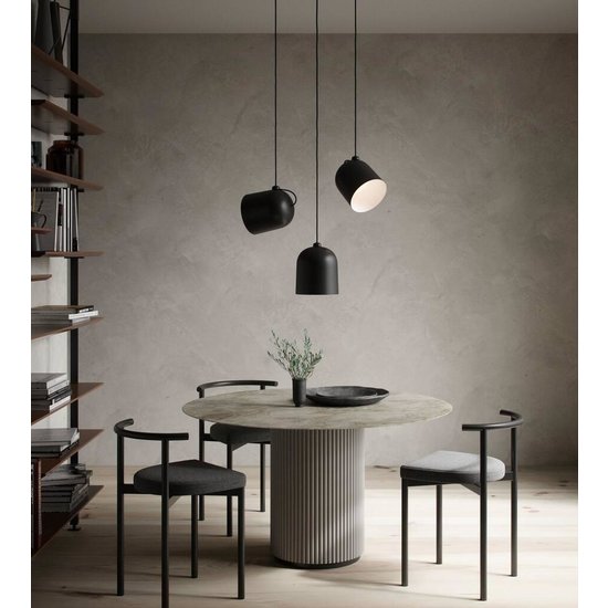 Angle 25 Hängelampe aus schwarzem Metall, schwenkbarer Schirm, E27-Fassung max. 60W, IP20, Höhe 31,5 cm, dimmbar mit kompatibler Lampe