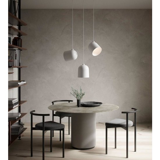 Pendant lamp industrial, directional and contemporary look - white/telegrey