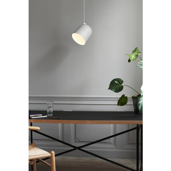 Hanglamp industrieel, directioneel en eigentijdse look - wit/telegrijs