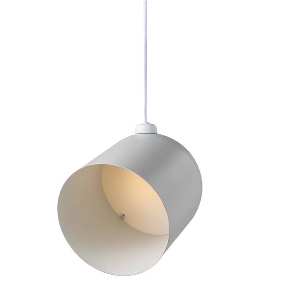 Pendant lamp industrial, directional and contemporary look - white/telegrey